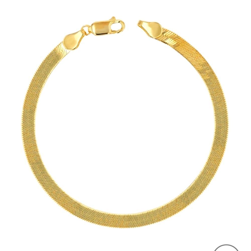Wow Show Flat‎ Gold Herringbone Chain Bracelet